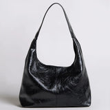 Women's Glossy Hobo Shoulder Bag