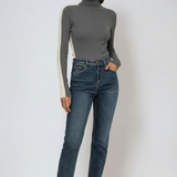 Women's Ribbed Turtleneck Knit Top