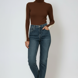 Women's Ribbed Turtleneck Knit Top