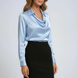 Women's Draped Satin Blouse