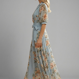 Women's Floral Wrap Midi Dress