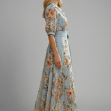 Women's Floral Wrap Midi Dress