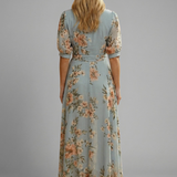 Women's Floral Wrap Midi Dress