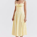 Floral Corset Midi Dress with Adjustable Straps