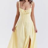 Floral Corset Midi Dress with Adjustable Straps