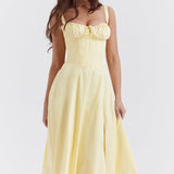 Floral Corset Midi Dress with Adjustable Straps