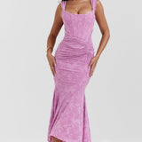 Women's Ruched Mermaid Midi Dress