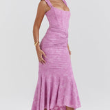 Women's Ruched Mermaid Midi Dress