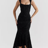 Women's Ruched Mermaid Midi Dress