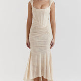 Women's Ruched Mermaid Midi Dress