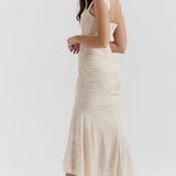 Women's Ruched Mermaid Midi Dress