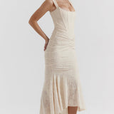 Women's Ruched Mermaid Midi Dress