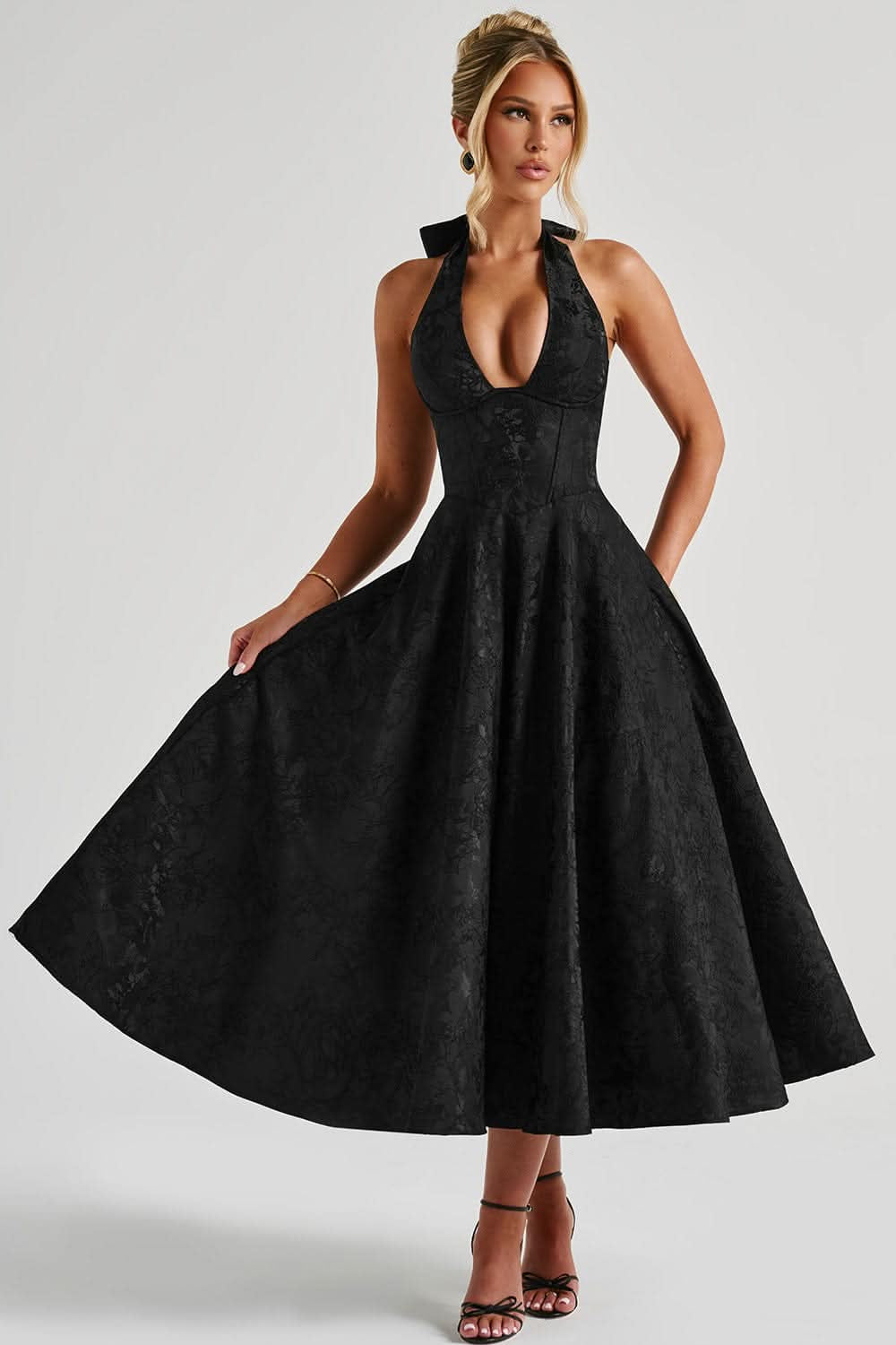 Women's Halter Neck Midi Dress