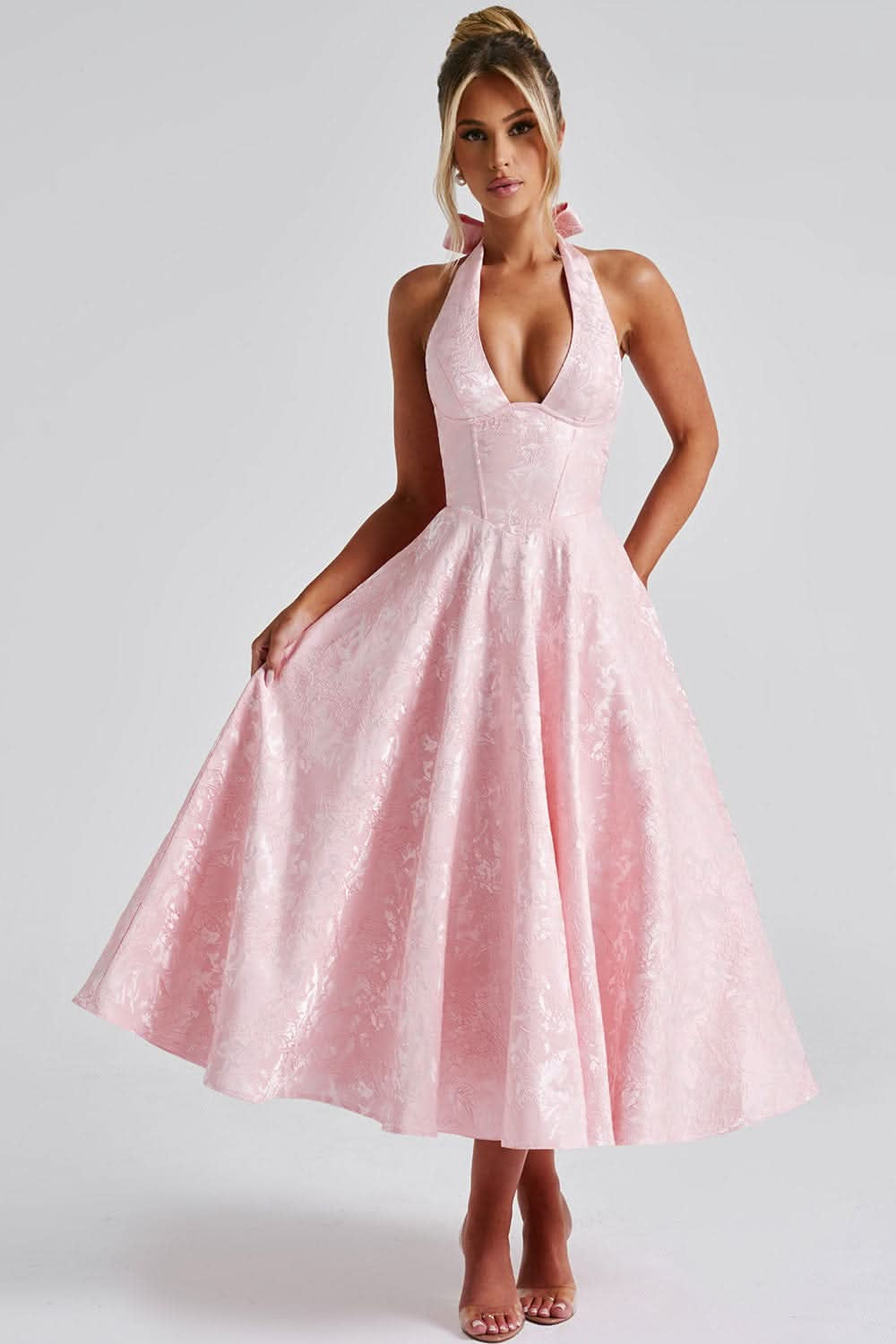 Women's Halter Neck Midi Dress