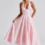 Women's Halter Neck Midi Dress