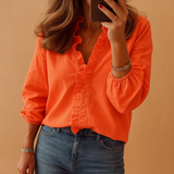 Women's Ruffle V-Neck Blouse