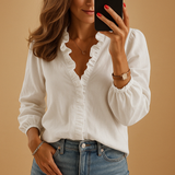 Women's Ruffle V-Neck Blouse