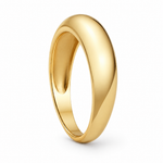 Dome Ring Gold Tone Smooth Wide Band