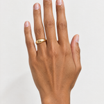 Dome Ring Gold Tone Smooth Wide Band