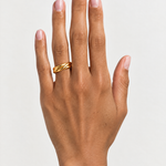Rolling Ring Gold Tone Three Band Spinner