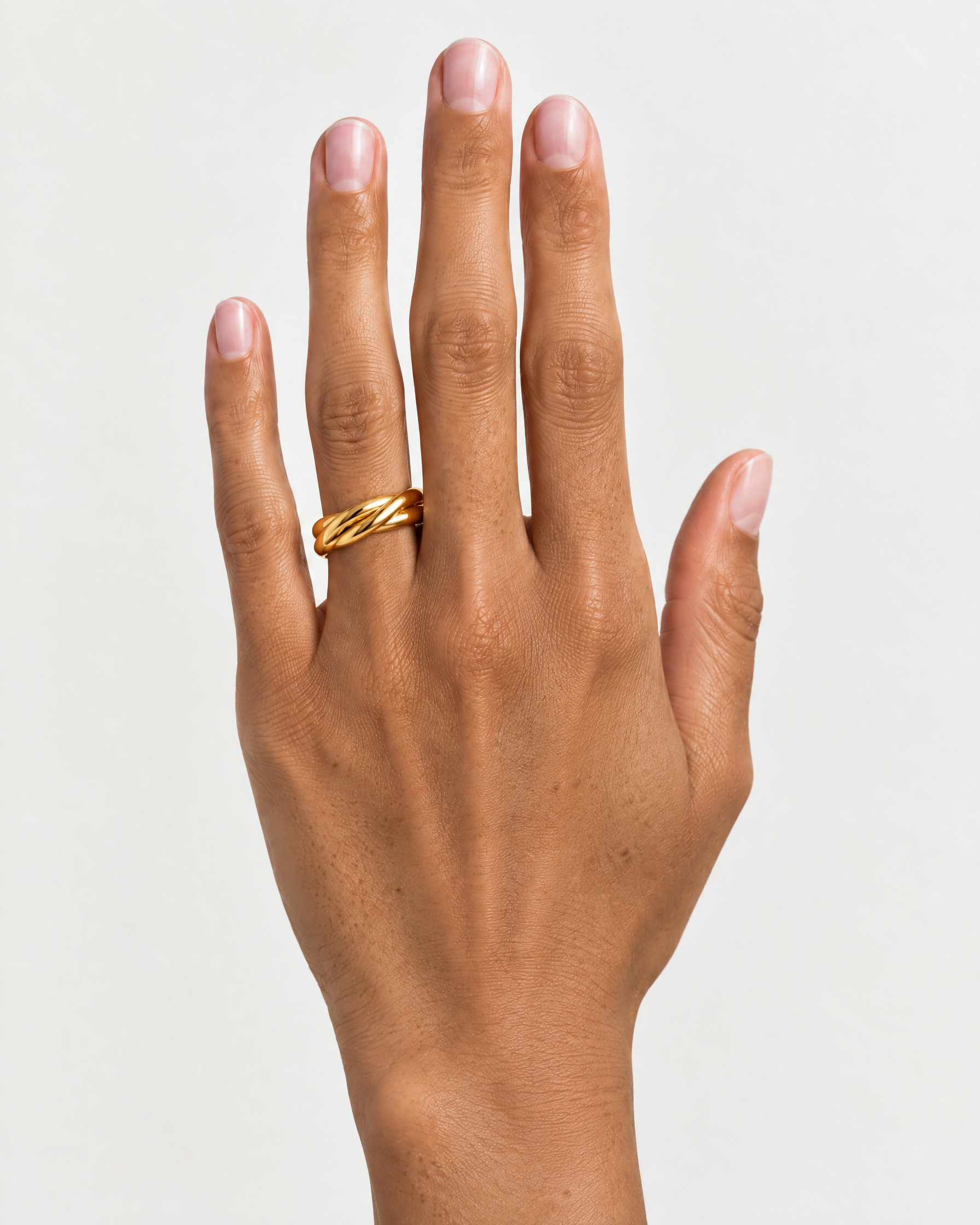 Rolling Ring Gold Tone Three Band Spinner