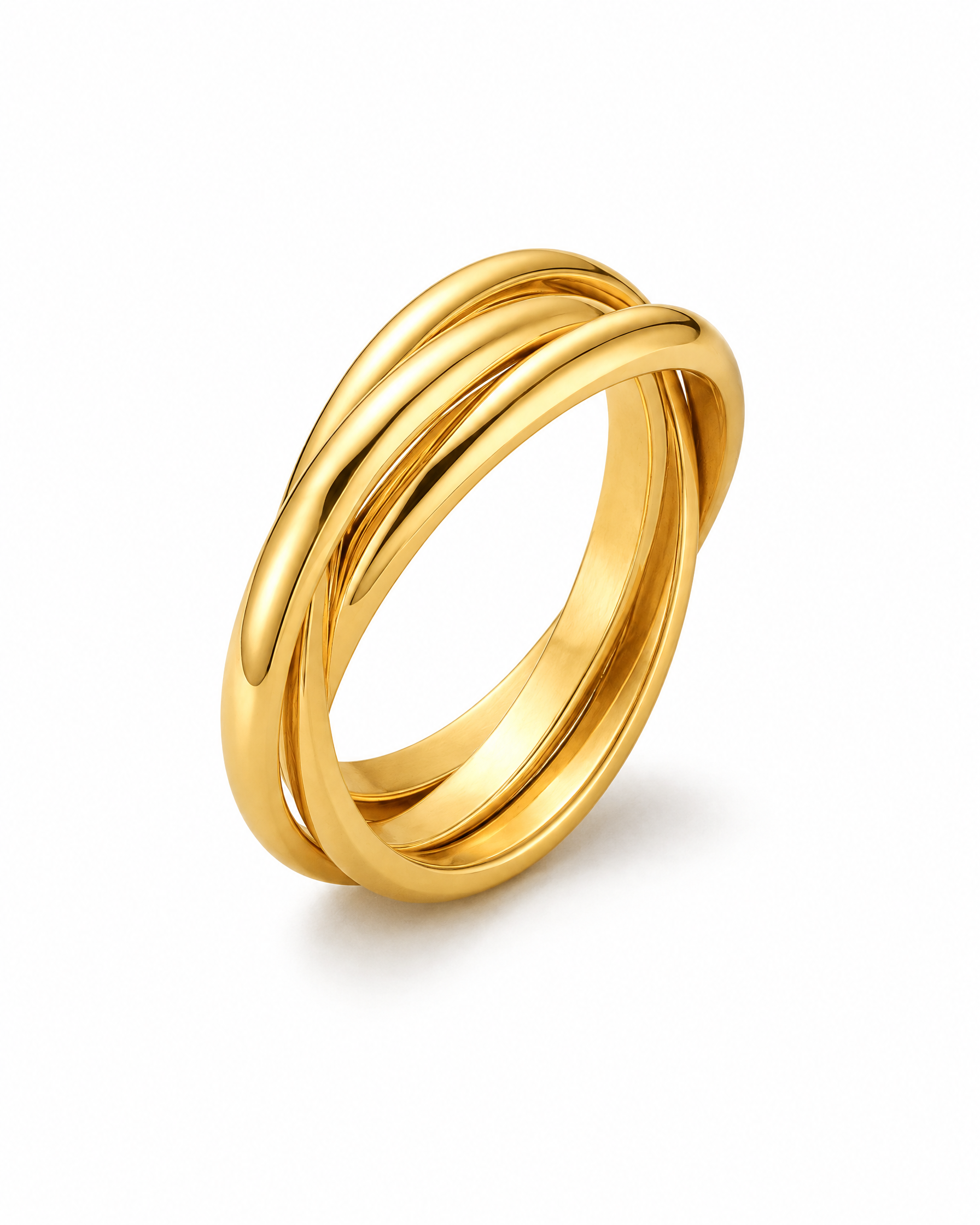 Rolling Ring Gold Tone Three Band Spinner