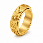 Celestial Ring Gold Tone Spinner Band