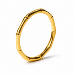 Bamboo Ring Gold Tone Slim Stacking Band
