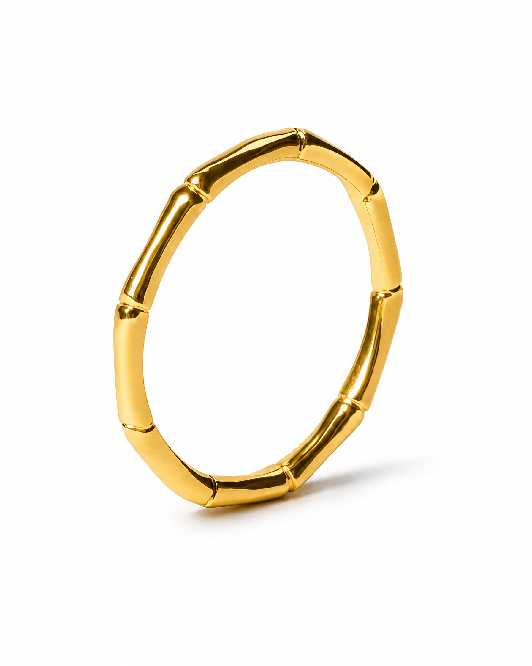 Bamboo Ring Gold Tone Slim Stacking Band