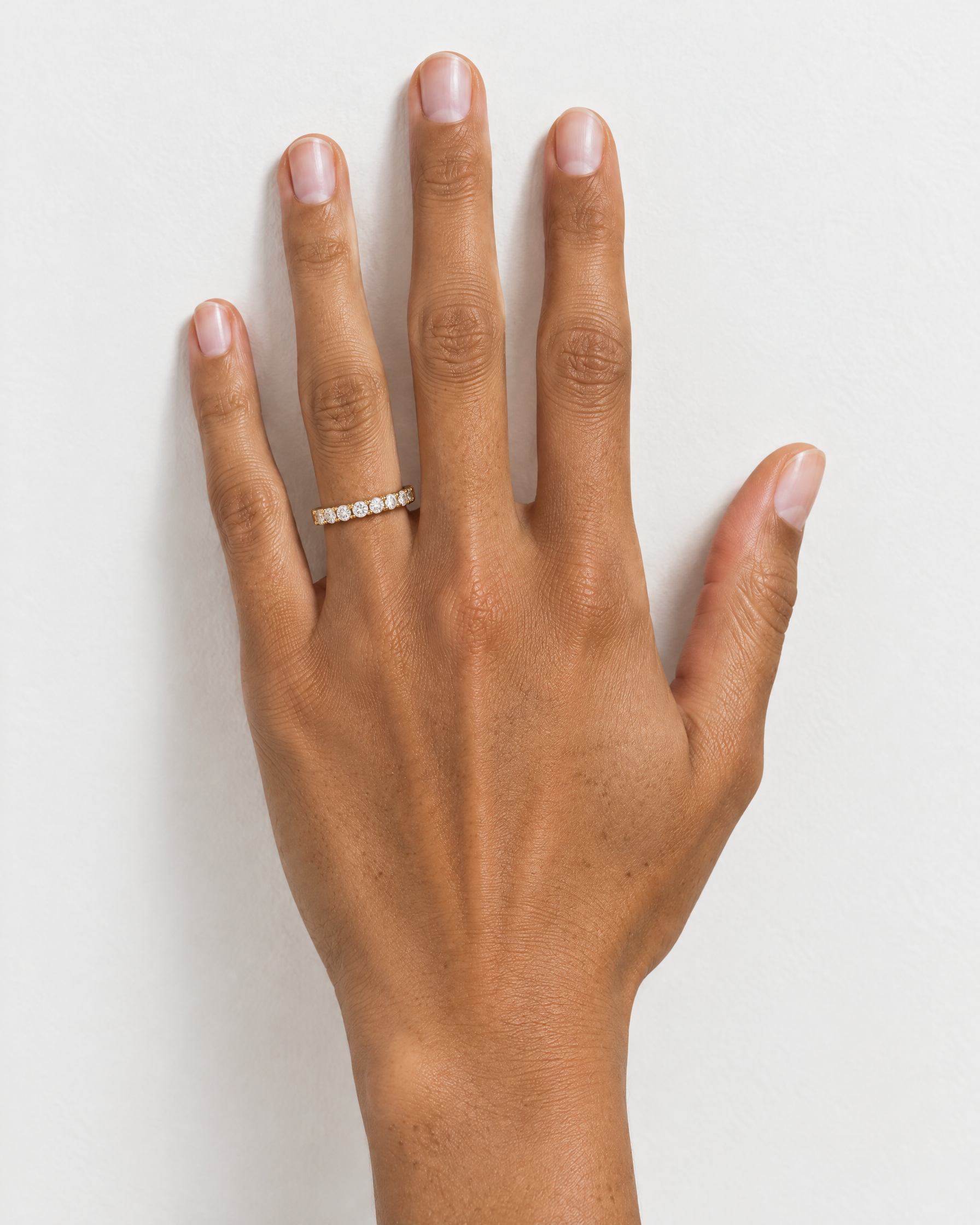 Eternity Ring Gold Tone Clear Stones