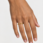 Bamboo Ring Gold Tone Slim Stacking Band