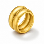 Chunky Ring Gold Tone Double Dome Band