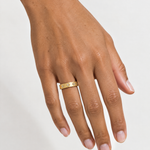 Star Ring Gold Tone Engraved Band