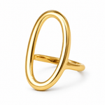 Statement Ring Gold Tone Open Oval