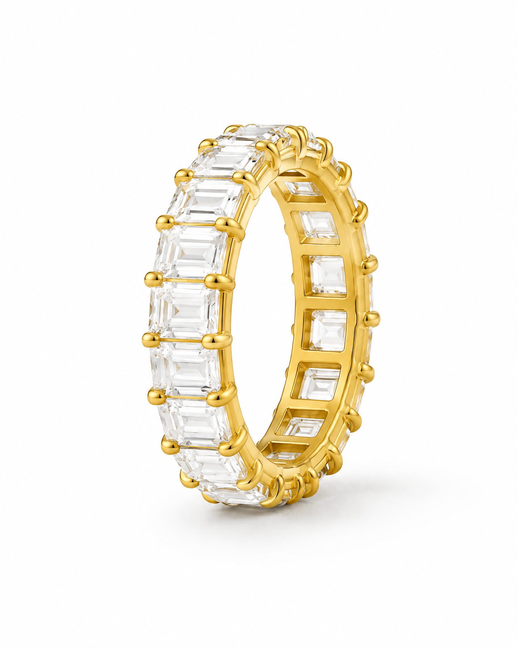 Eternity Ring Gold Tone Cut Stones