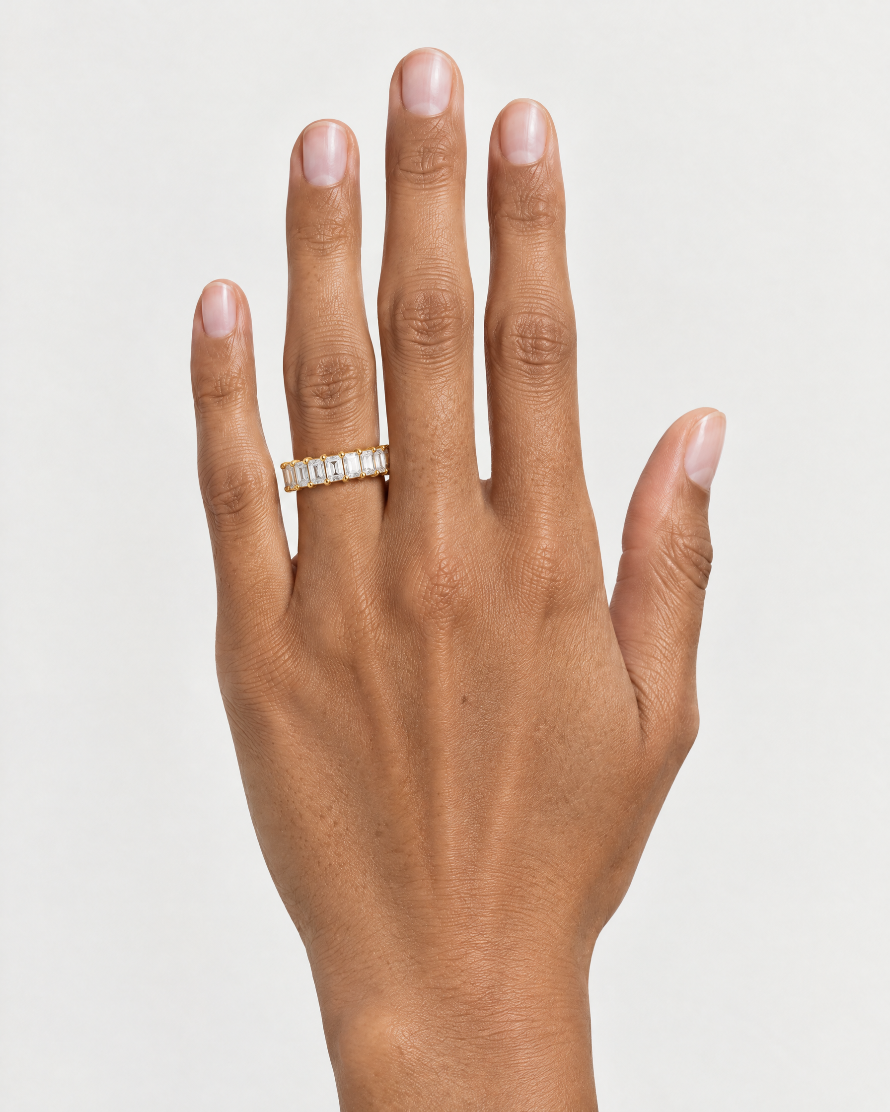 Eternity Ring Gold Tone Cut Stones