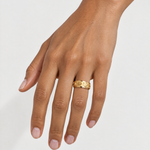 Celestial Ring Gold Tone Spinner Band