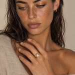 Open Ring Gold Tone Adjustable Clear Stone