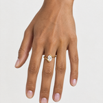 Open Ring Gold Tone Adjustable Clear Stone