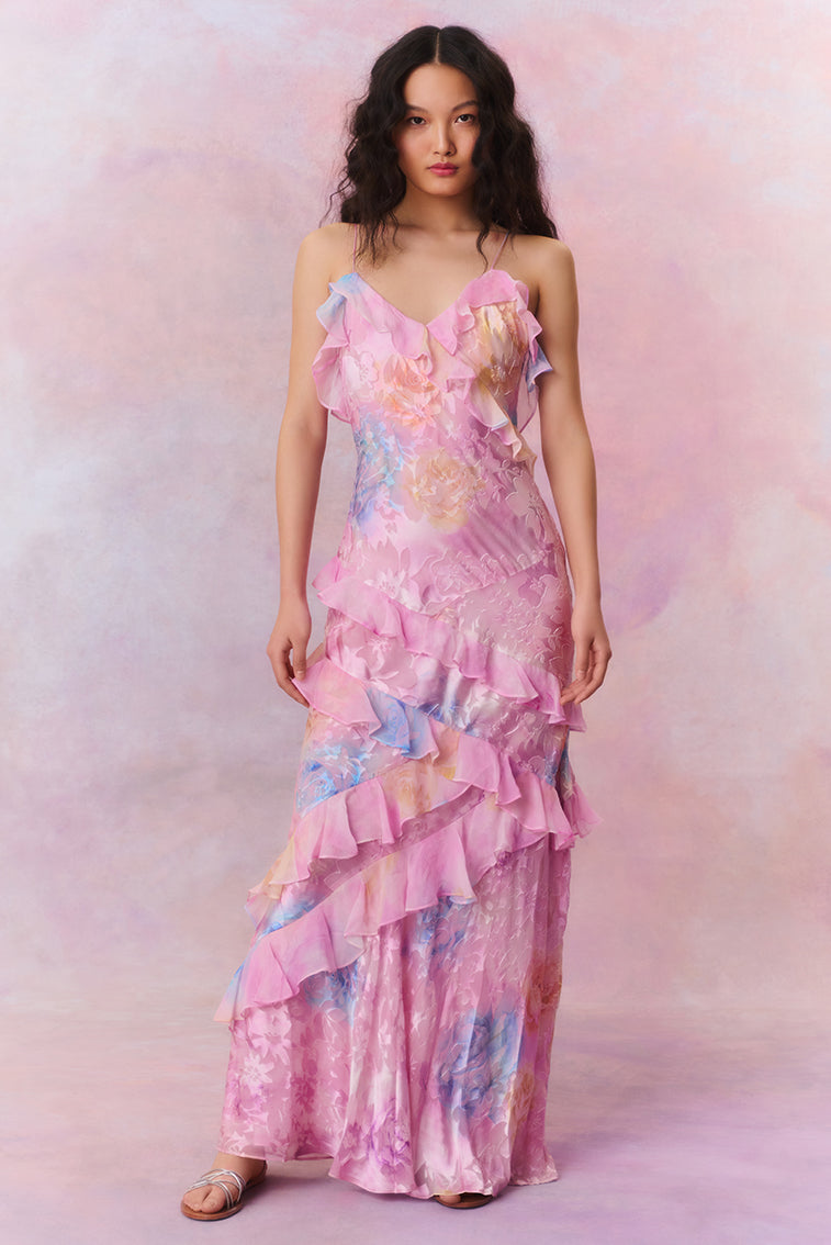 Women's Floral Tiered Maxi Dress
