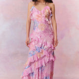 Women's Floral Tiered Maxi Dress