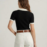 Women's Ribbed Polo Knit To