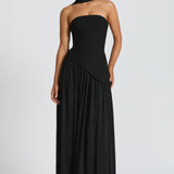 Women's Strapless High Slit Maxi Dress
