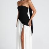 Women's Strapless High Slit Maxi Dress