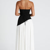 Women's Strapless High Slit Maxi Dress