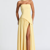 Women's Strapless High Slit Maxi Dress
