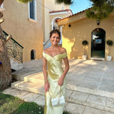 Women's Off-Shoulder Satin Maxi Dress
