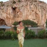 Women's Off-Shoulder Satin Maxi Dress