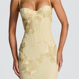 Women's Strapless Floral Maxi Dress
