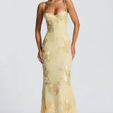 Women's Strapless Floral Maxi Dress